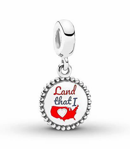 Pandora Moments "Land That I Love" Dangle Charm