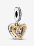 Pandora Moments "You Are My Galaxy" Shooting Star Hearts Double Dangle Charm