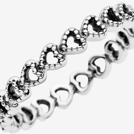 Pandora Moments Band of Hearts Ring Size 8.5