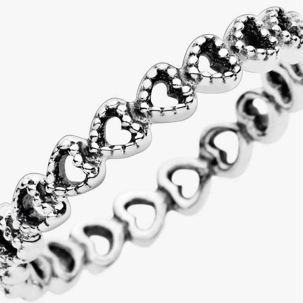 Pandora Moments Band of Hearts Ring Size 8.5