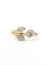 14K Yellow Gold and 0.54 CTW Emerald and Pear Shaped Diamond Ring