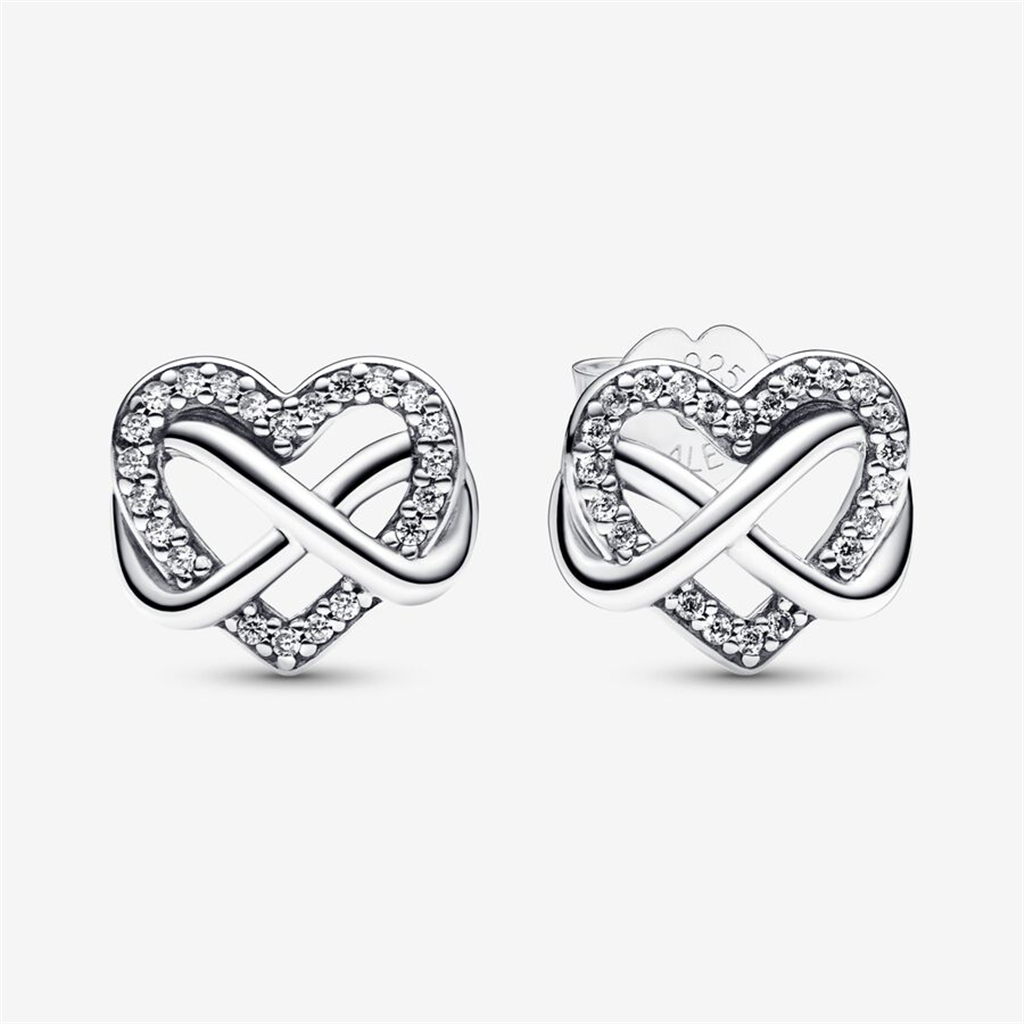 Pandora Moments Sparkling Infinity Heart Stud Earrings