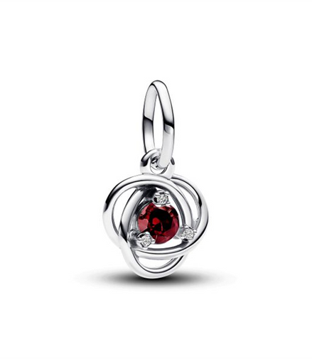 Pandora Moments January Red Eternity Circle Dangle Charm
