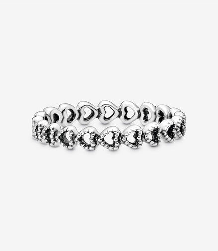 Pandora Moments Band of Hearts Ring Size 8.5