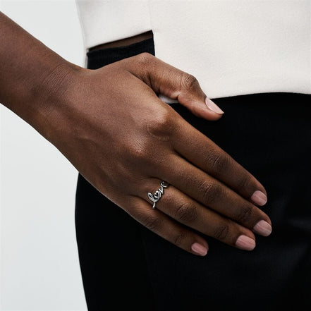 Pandora Moments Handwritten Love Ring Size 7.5