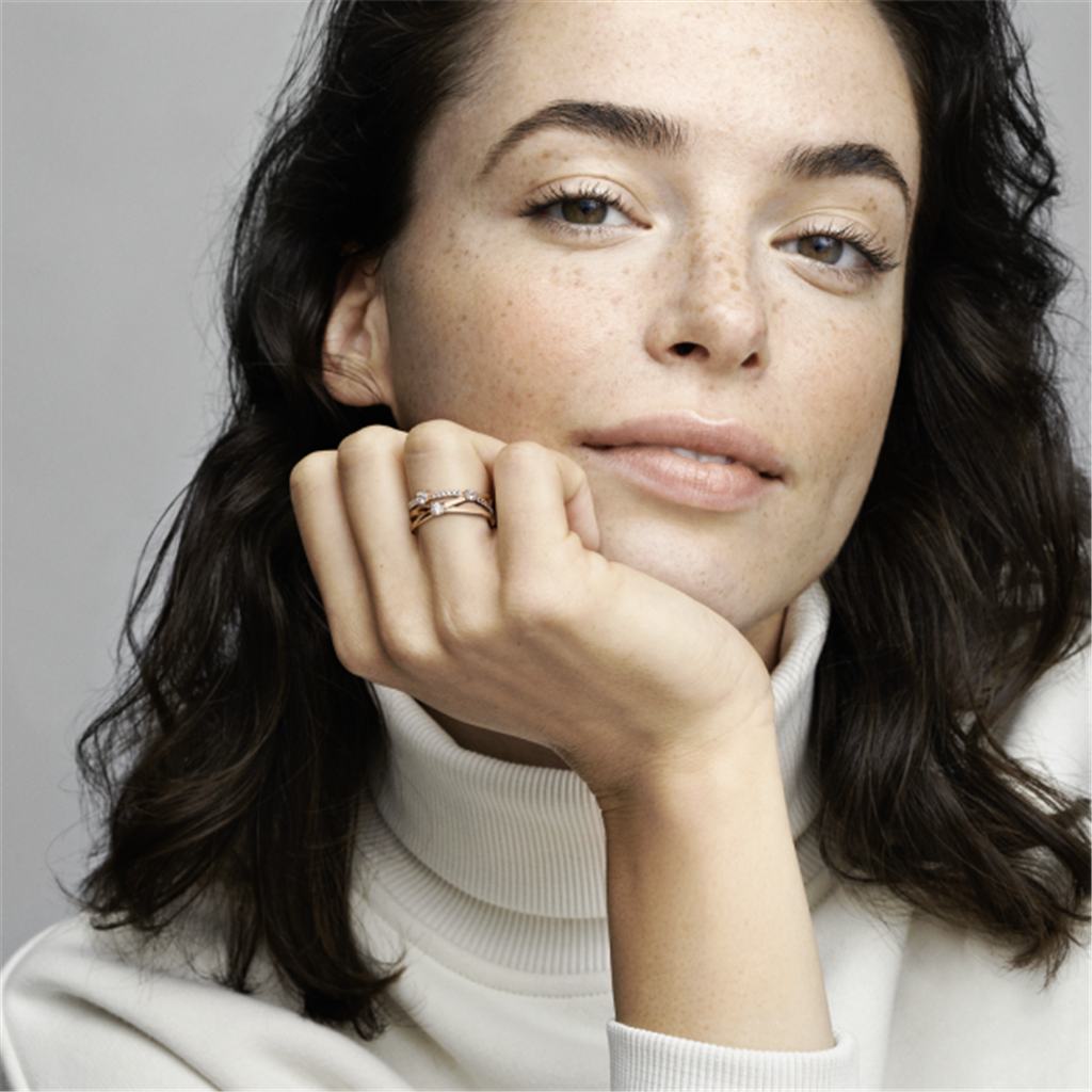 Pandora Timeless Sparkling Triple Band Ring Size 6