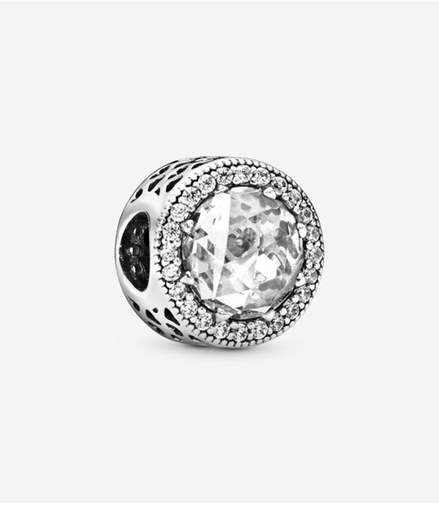 Pandora Abstract Silver CZ Charm