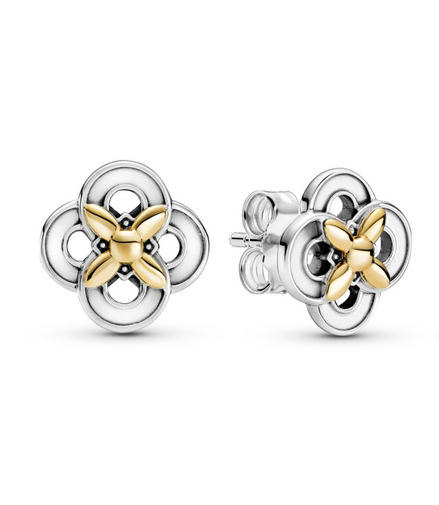 Pandora Moments Two-tone Flower Stud Earrings