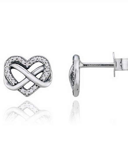 Pandora Moments Sparkling Infinity Heart Stud Earrings