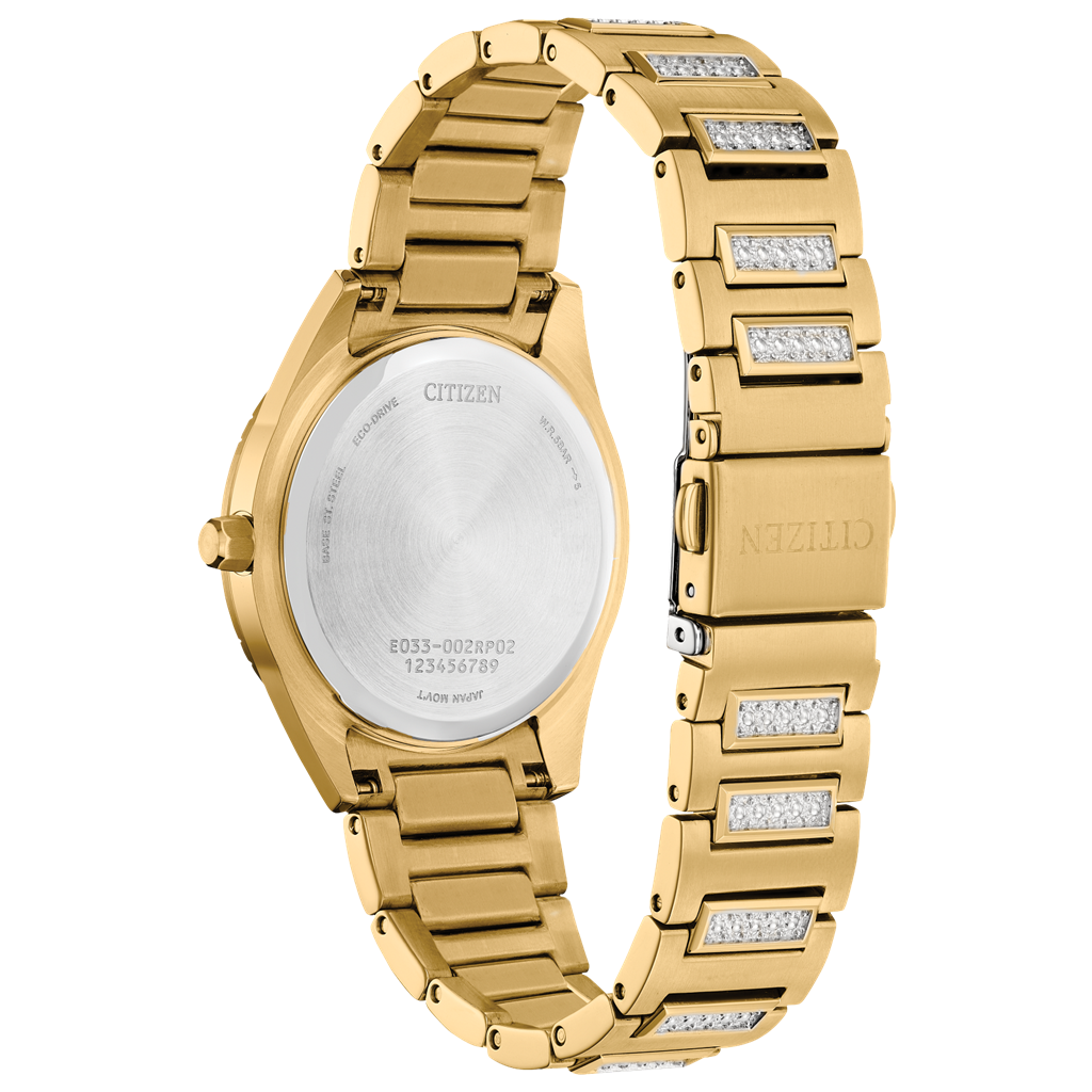 Citizen Ladies Eco-Drive Crystal Gold-Tone Bracelet Watch