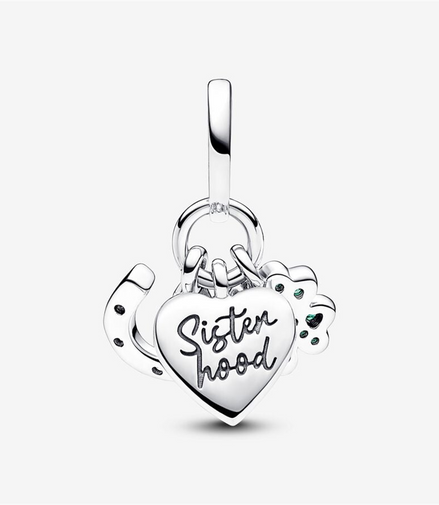 Pandora Moments Four Leaf Clover, Heart and Horseshoe Triple Dangle Charm