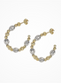 Desmos Two Tone Crystal Bloom 30" Hoop Earrings