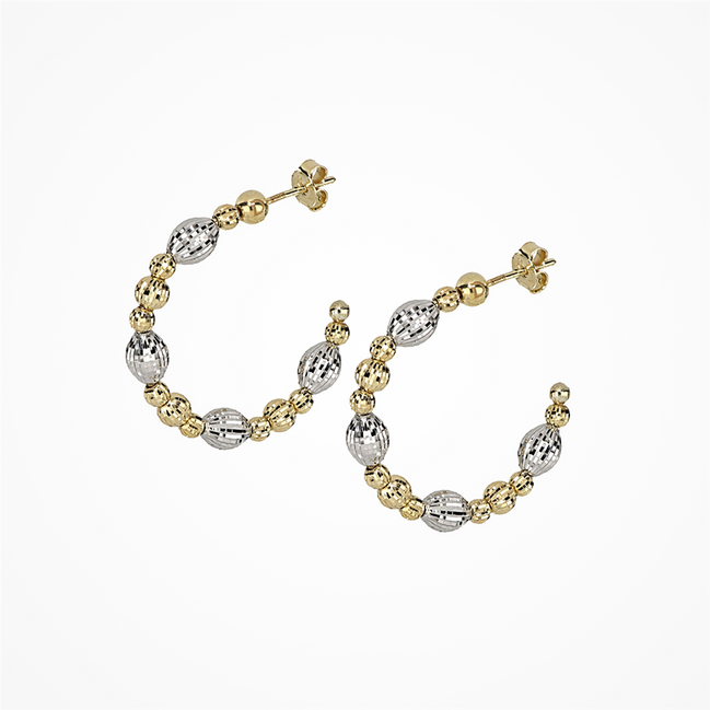 Desmos Two Tone Crystal Bloom 30" Hoop Earrings