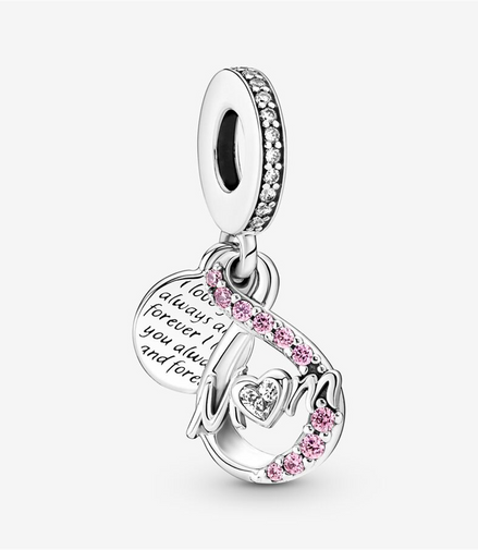 Pandora Moments Mom Infinity Pavé Double Dangle Charm