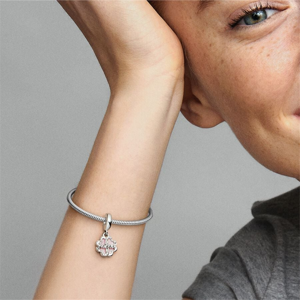 Pandora Moments Four-Leaf Clover Friendship Double Dangle Charm