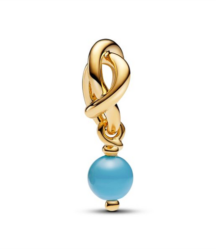 Pandora Moments December Birthstone Turquoise Blue Eternity Circle Dangle Charm