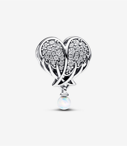 Pandora Moments Sparkling Angel Wings & Heart Charm