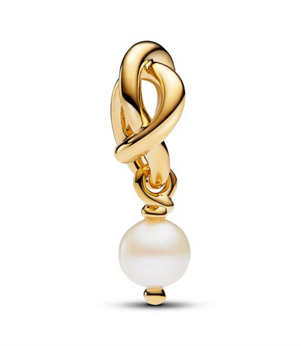 Pandora Moments June Birthstone Treated Freshwater Cultured Pearl Eternity Circle Dangle Charm