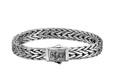 Sterling Silver Polished Woven Bracelet With Box Clasp 8.25"