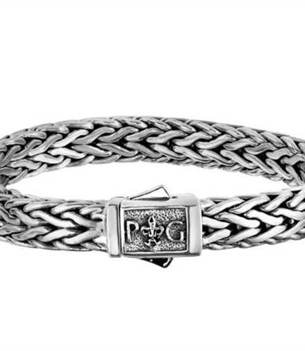 Sterling Silver Polished Woven Bracelet With Box Clasp 8.25"