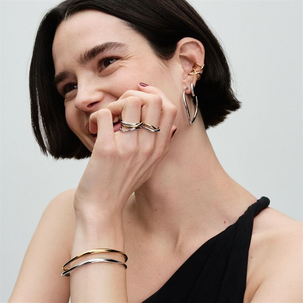 Pandora Essence Two-Tone Entwined Bands Ring Size 7.5