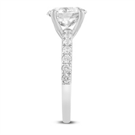 14K White Gold 2.44 CTTW Oval Diamond Semi-Mount Engagement Ring