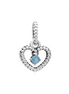 Pandora Moments December Sky Blue Beaded Heart Dangle Charm