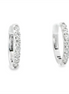 14K White Gold And 0.53 CTW Diamond Hoop Earrings