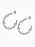 Desmos Rhodium Plated Crystal Bloom 30" Hoop Earrings
