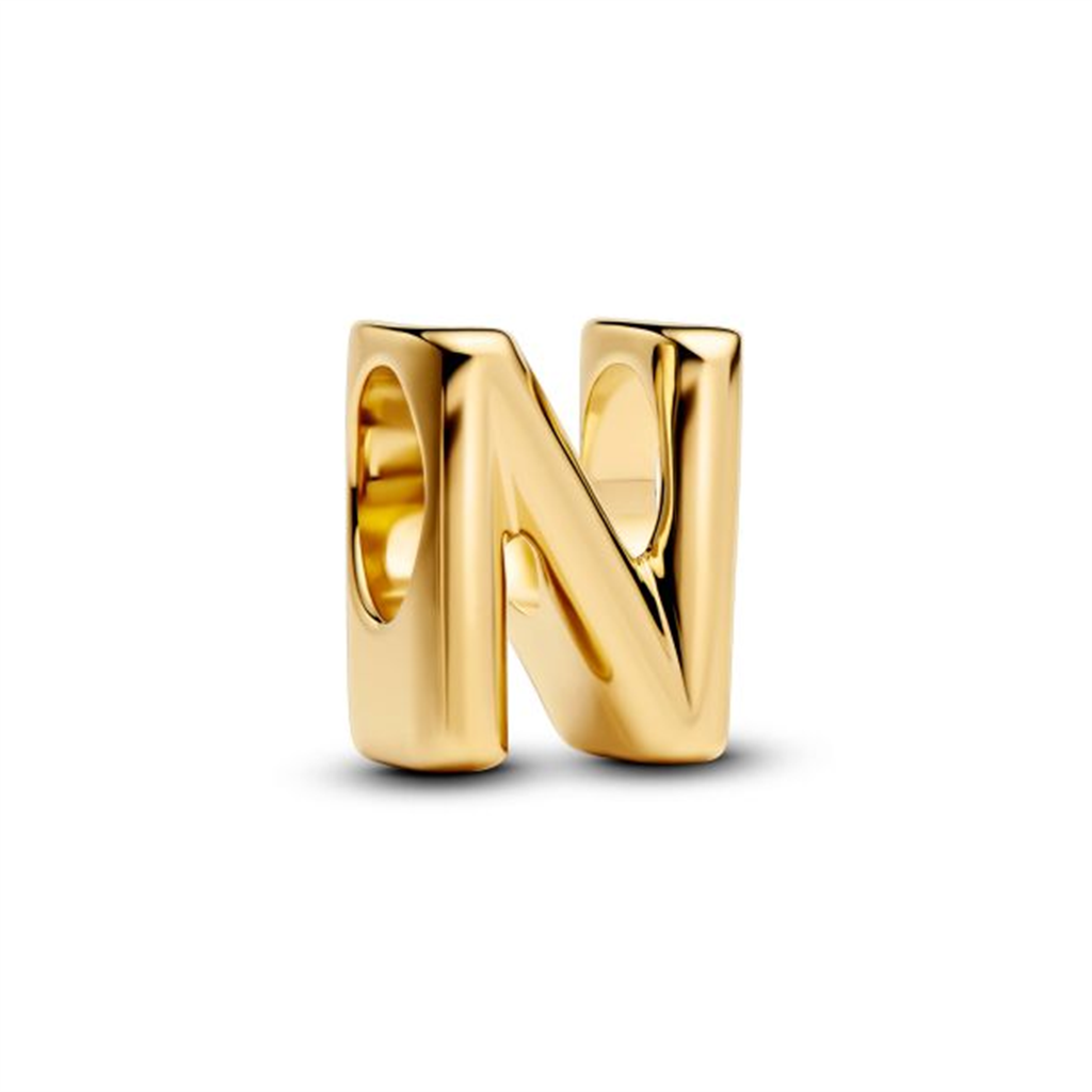 Pandora Letter N Alphabet Gold-Plated Charm