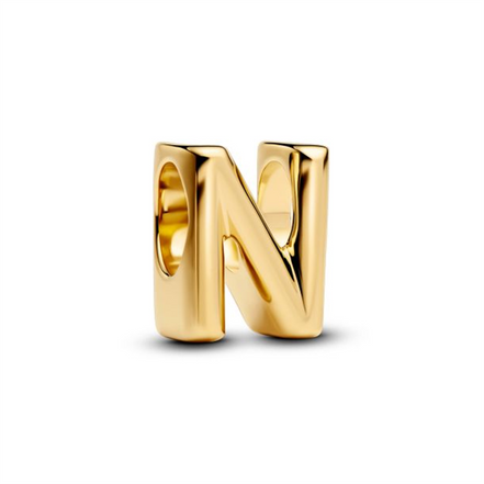 Pandora Letter N Alphabet Gold-Plated Charm