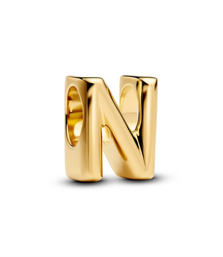 Pandora Letter N Alphabet Gold-Plated Charm