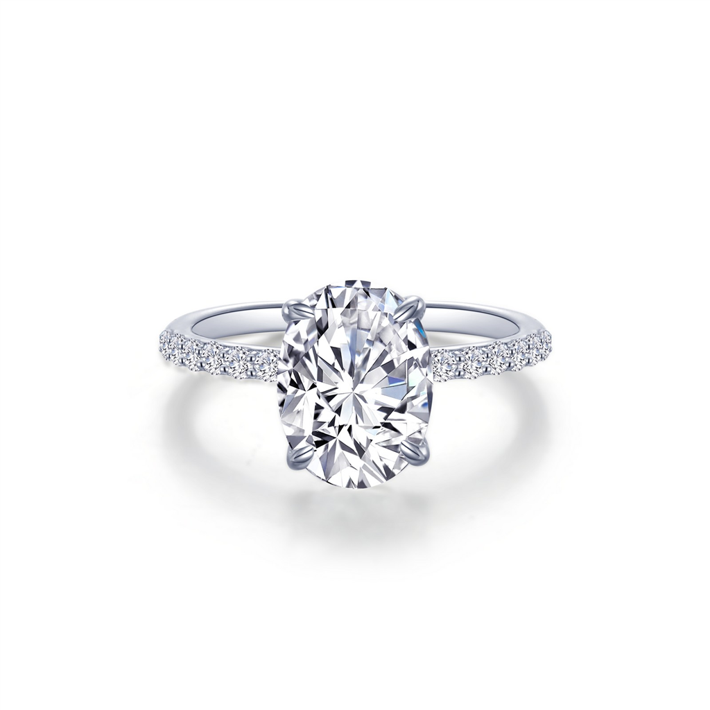 LaFonn 3 CTW Simulated Diamond Oval Solitaire Engagement Ring Size 7