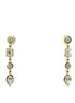 14K Yellow Gold Geometric Bezel Drop Earrings