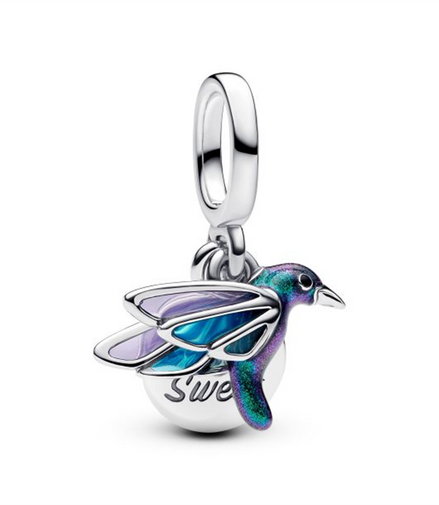Pandora Hummingbird Double Dangle Charm