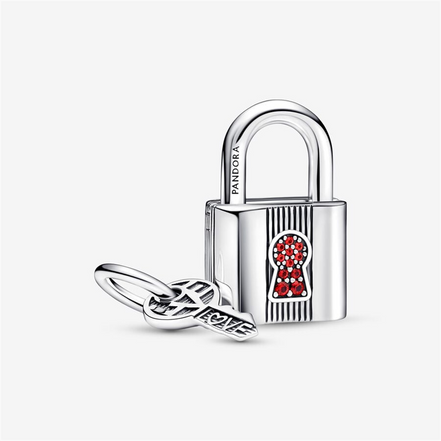 Pandora Moments Engraveable Padlock and Key Dangle Charm