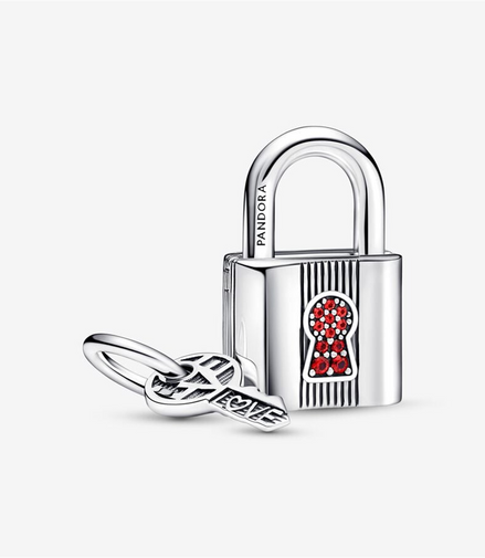 Pandora Moments Engraveable Padlock and Key Dangle Charm