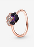 Pandora Moments Deep Purple Pansy Flower Ring Size 7.5