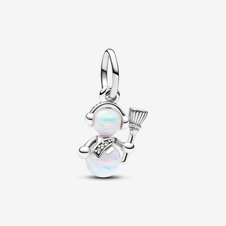 Pandora Moments Opalescent Snowman Dangle Charm