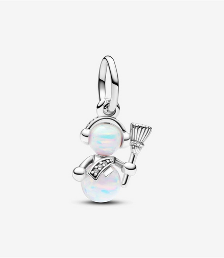 Pandora Moments Opalescent Snowman Dangle Charm