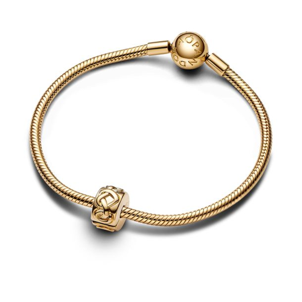 Pandora Moments Knotted Hearts Clip Gold-Plated Charm