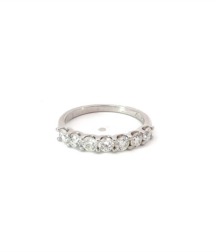 Ladies 14K White Gold And 1 CT Diamond Wedding Band