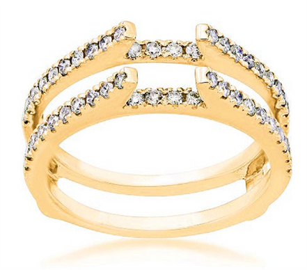 14K Yellow Gold Solitaire Diamond Enhancer Wedding Band Insert