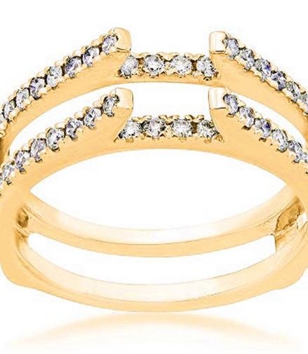 14K Yellow Gold Solitaire Diamond Enhancer Wedding Band Insert