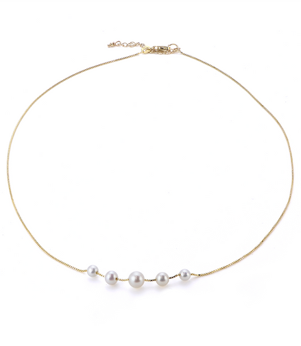 14k Yellow Gold and Pearl Necklace