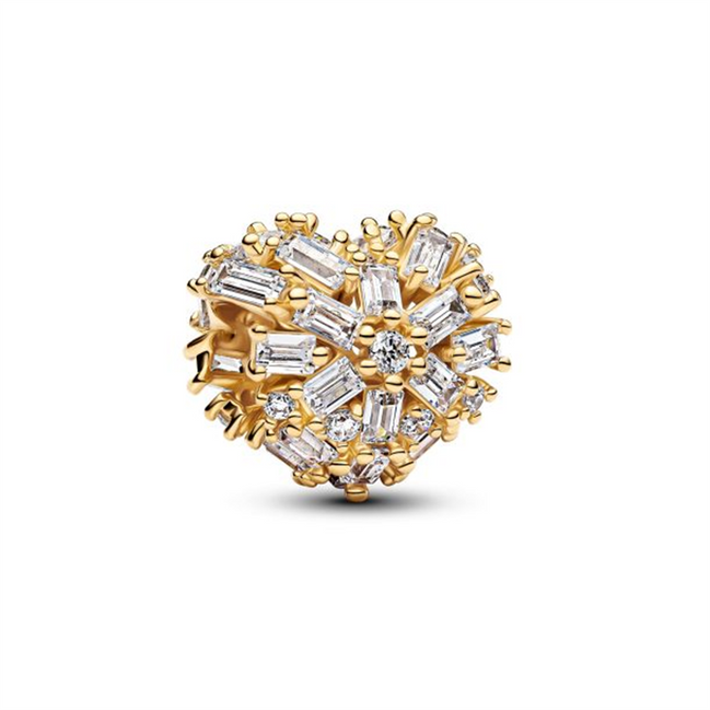 Pandora Sparkling Heart Gold-Plated Charm