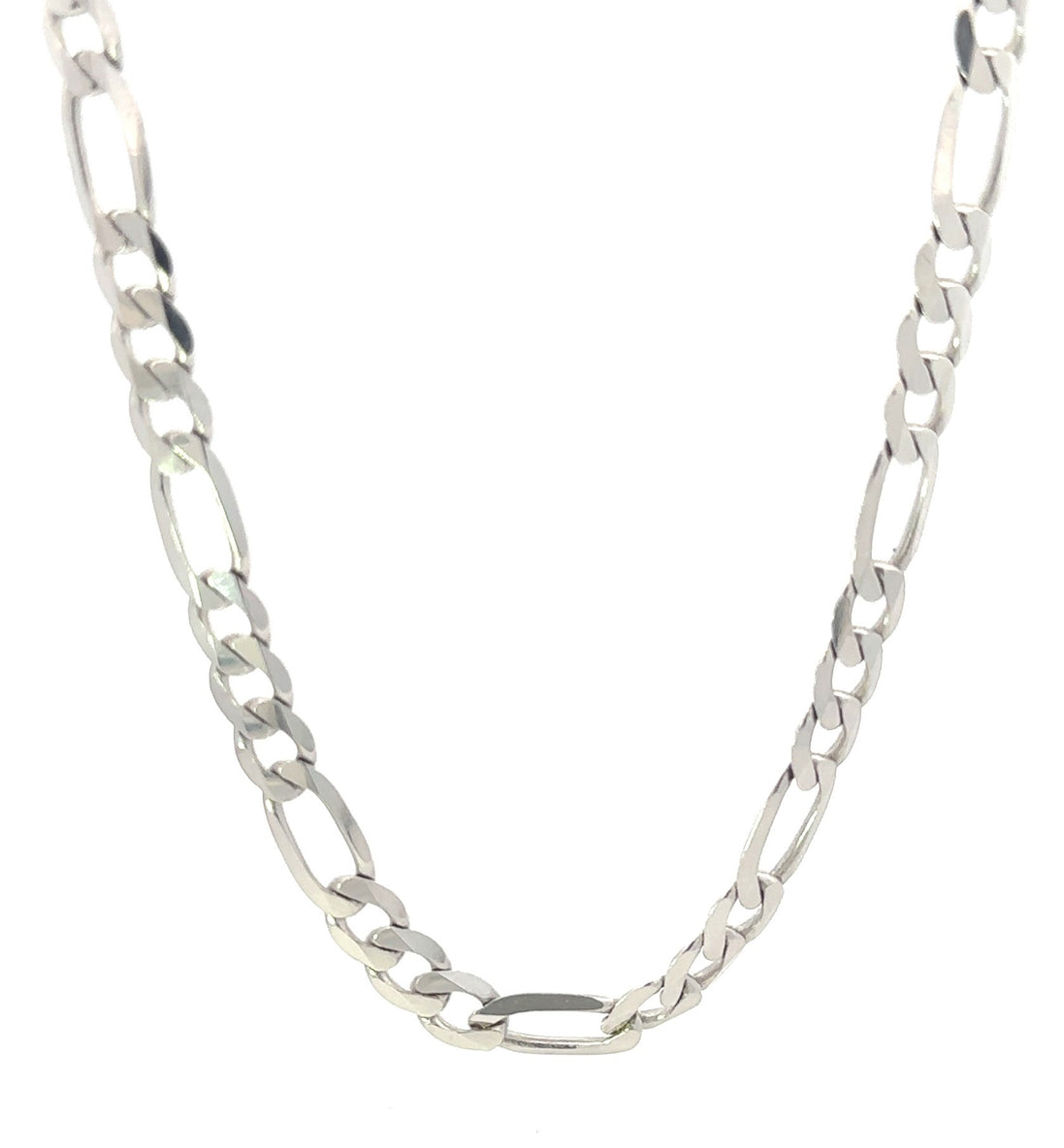 14k White Gold 24" Figaro Chain