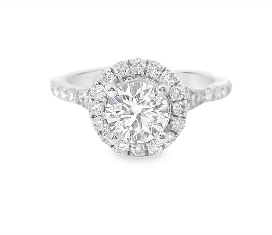 14K White Gold Diamond Split Shank Semi-Mount Engagement Ring