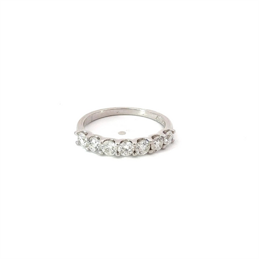 Ladies 14K White Gold And 1 CT Diamond Wedding Band