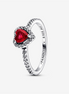 Pandora Timeless Elevated Red Heart Ring Size 7